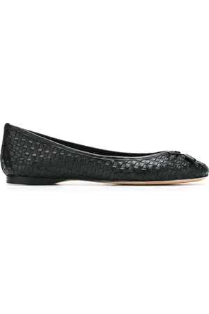 Sarah Chofakian Leather woven ballerinas