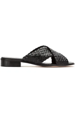Sarah Chofakian Leather woven flat sandals