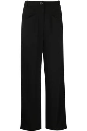Khaite High-waisted straight leg trousers