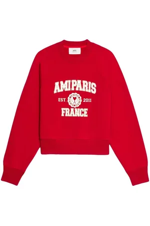 Ami Logo-print organic-cotton sweatshirt