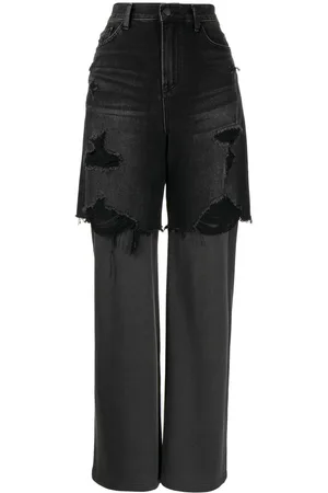 GOEN.J Distressed straight-leg jeans