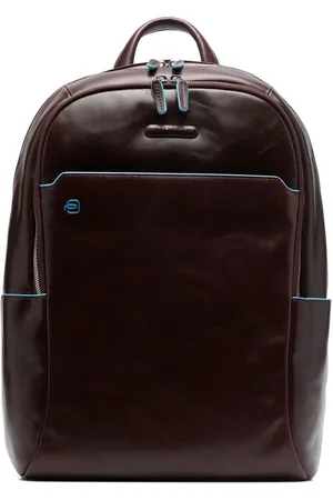 Piquadro Leather logo-patch backpack