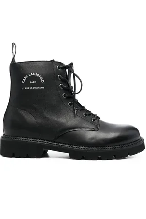 Karl Lagerfeld Logo-print leather ankle boots
