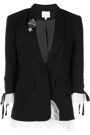 Cinq A Sept Roxie lace-trim blazer