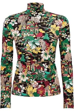 La DoubleJ Floral print turtleneck jersey