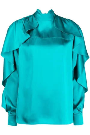 Colville Ruffled-sleeve satin blouse