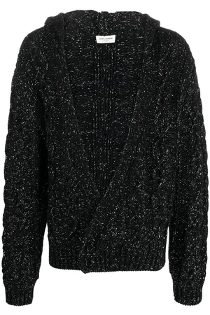 Saint Laurent Chunky-knit hooded cardigan