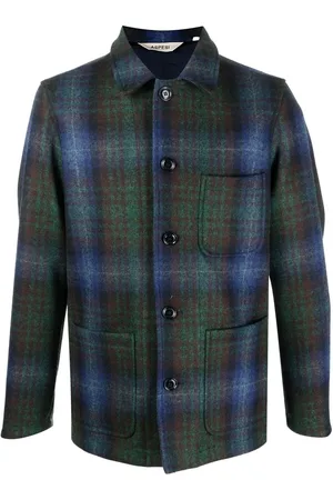 Aspesi Plaid virgin-wool shirt jacket