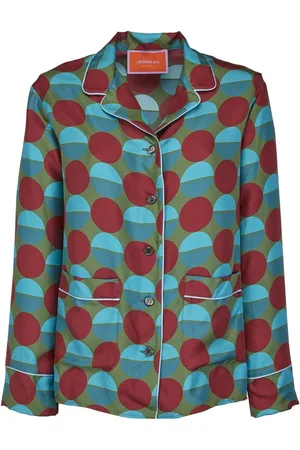 La DoubleJ Graphic-print silk pyjama set