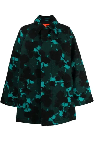 Colville Graphic-print concealed-front coat