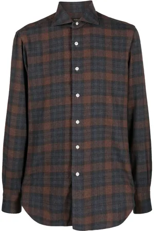 BARBA Check-print button-up shirt