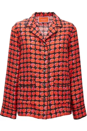 La DoubleJ Cherry-print silk pyjama set