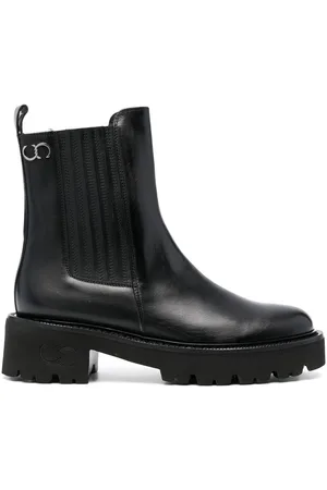 Casadei Logo-plaque 50mm leather ankle boots