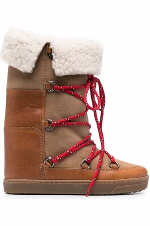 Isabel Marant Shearling-trim lace-up boots