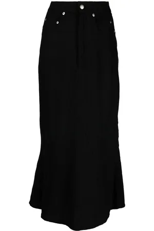 Rick Owens High-waisted wool midi skirt