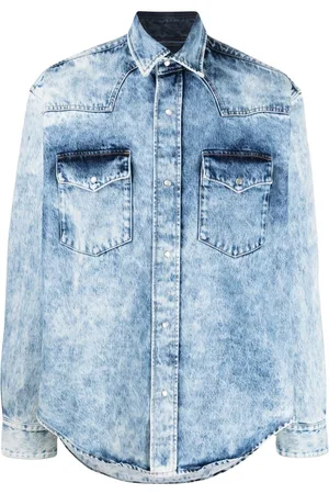 VTMNTS Acid-wash denim shirt