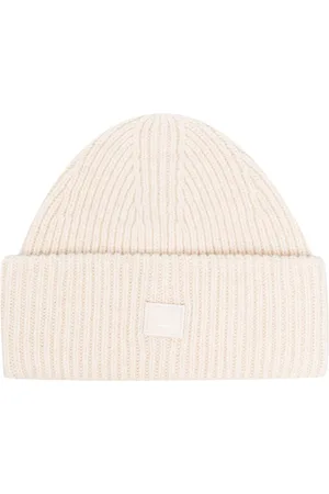 Acne Studios Logo motif rib-knit beanie