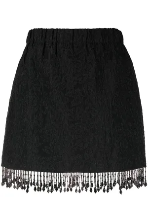 Ganni Fringed jacquard skirt