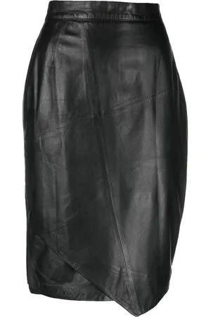 Gianfranco Ferré 1990s layered leather pencil skirt