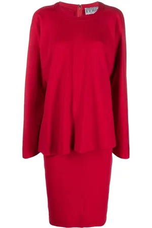 Gianfranco Ferré 1990s layered front collarless dress