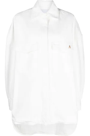 The Attico Logo-embroidered shirt jacket