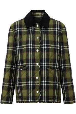Burberry Check-print quilted jacket