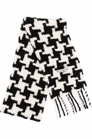 Acne Studios Houndstooth-pattern knitted scarf