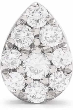 DJULA 18kt white gold Pear diamond piercing