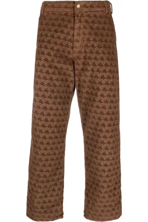 ERL Graphic-print corduroy trousers