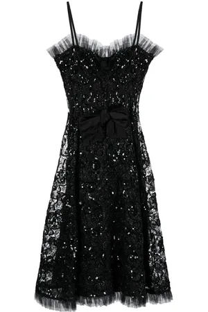 Saint Laurent 1980s sequinned lace flared dress