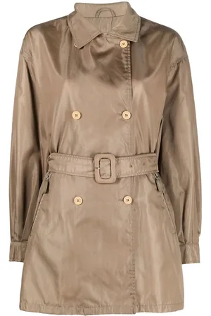 Prada 2000s double-breasted belted trench coat