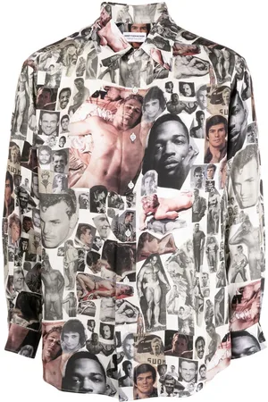 Honey Fucking Dijon Graphic collage-print shirt