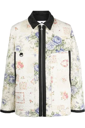 Marine Serre Boutis floral-print quilted jacket