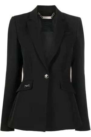 Philipp Plein Rhinestone-logo single-breasted blazer