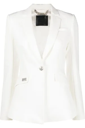 Philipp Plein Rhinestone-logo single-breasted blazer