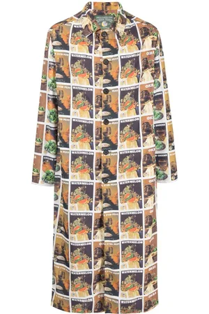 DENIM TEARS Graphic-print long-length shirt