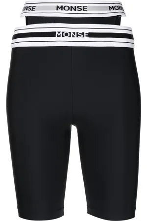 MONSE Cut-out logo waistband cycling shorts