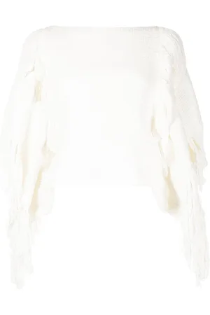 Voz Fringed-detail knitted top
