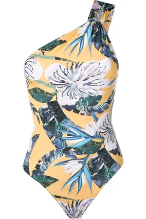 CLUBE BOSSA Asymmetric floral-print swimsuit