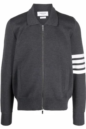Thom Browne 4-Bar stripe zip-up jumper