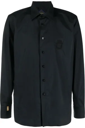 BILLIONAIRE Logo-embroidered long-sleeve shirt