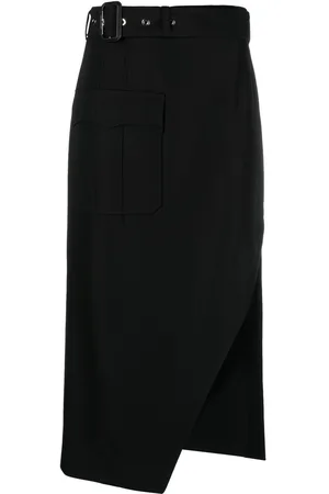 Alexander McQueen Belted-waist mid-length skirt