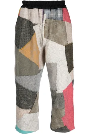 BY WALID Cropped patchwork trousers