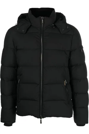 MOORER Padded zip-up hooded down jacket