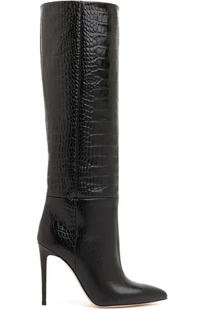 PARIS TEXAS Crocodile-effect 105mm knee-length boots