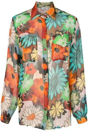 AMIR SLAMA Floral-print silk shirt