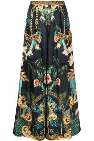 Camilla Graphic-print wide-leg trousers