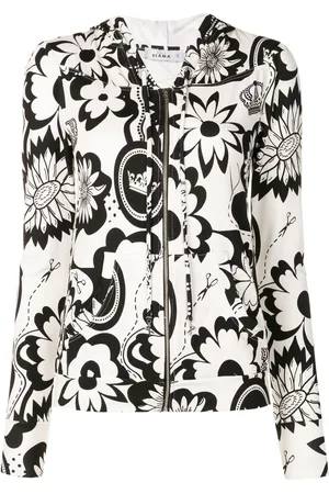 AMIR SLAMA Floral-print zip-up jacket