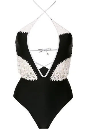 AMIR SLAMA Lace-detail halterneck swimsuit