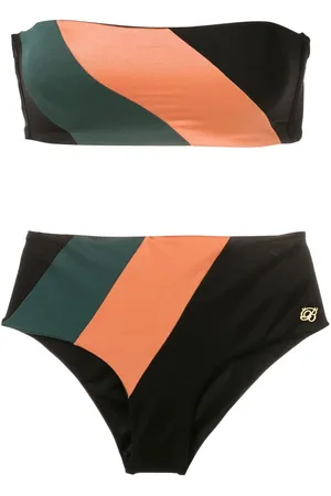 Brigitte Diagonal stripe print bikini